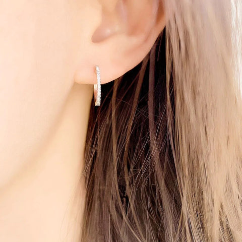 Classic Diamond Hoop Earrings