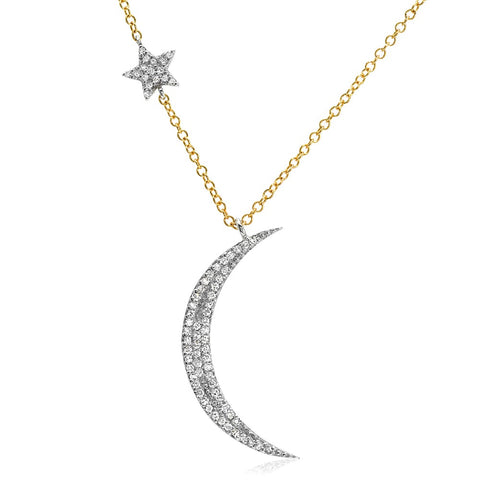 Crescent Moon and Star Necklace