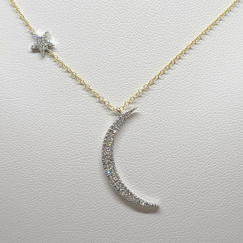 Crescent Moon and Star Necklace