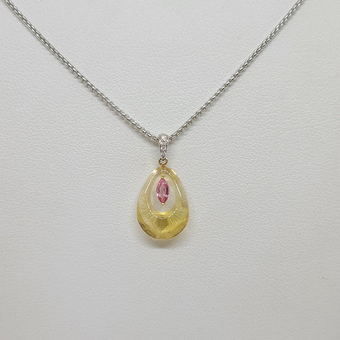 Citrine and Pink Sapphire Pendant