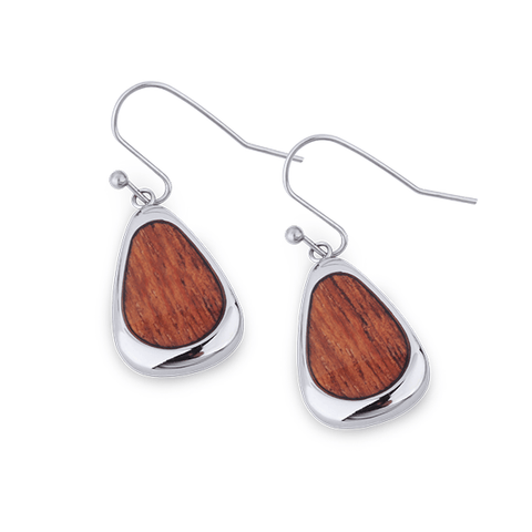 Drop Earrings with Koa Wood
