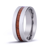 Modern Koa Wood Inlaid Titanium Ring