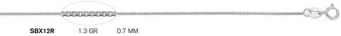 Rhodium Plated Sterling Silver Round Box Chain