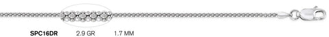 Rhodium Plated Sterling Silver Popcorn Chain